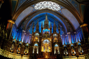 Interior of the Notre Dame Cathedral, Montreal, Quebec, Canada