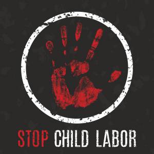 stop child labor vector poster