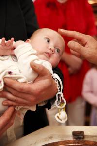 Baby being baptized