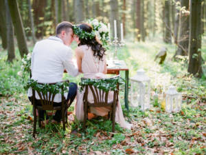 Bride and Groom having a Eco friendly wedding.
